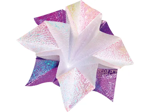 Vouwblaadjes Folia 75gr 14x14cm 50 vel 2-zijdig iriserend embossing as