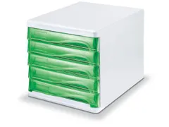 ladeblok,5lade(n),HxBxD 250x265x340mm,kunststof,wit