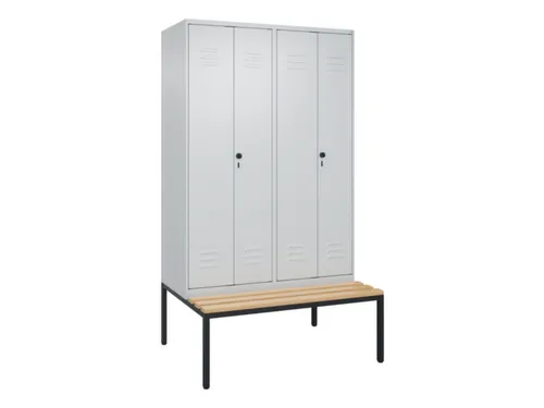 PBM-locker met bank,HxBxD 2120x1200x815mm,4vak,vak B 300mm