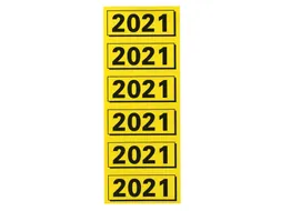 Rugetiket Elba 2021 geel met zwarte opdruk 120 stuks
