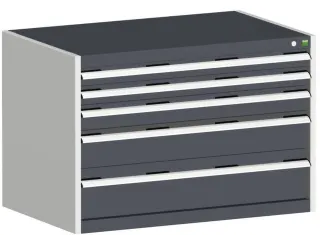 ladekast HxBxD 700x1050x750mm 5laden romp RAL7035 front RAL7016 - 1
