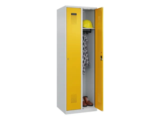 locker,HxBxD 1850x600x500mm,2vak,vak B 300mm,cil.-slot,staand op vloer