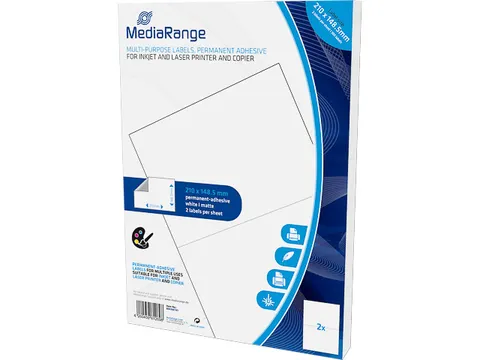 Mediarange Etiketten 210X148,5Mm 100Stuk Wit Permanent
