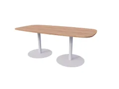 Linesto vergadertafel 200x100 deens ovaal hav/kers 25mm alu