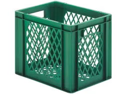 Euronorm-stapelbak 61l 320x600x400mm Wanden/bodem Opengewerkt Groen