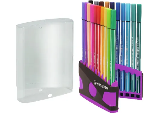 Viltstift Stabilo 68 Box Lila 20Stuks Assorti