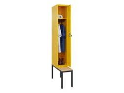 locker met bank,HxBxD 2120x300x815mm,1vak,vak B 300mm,draaigrendel