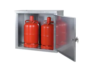 gasflessenkast,v. 2x11kg fles,HxBxD 750x860x400mm,m. dak,vleugeldeur - 2