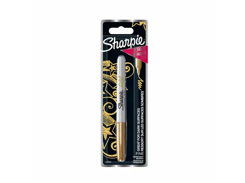 Viltstift Sharpie Fijne punt rond 0.9mm Metallic Goud op blister