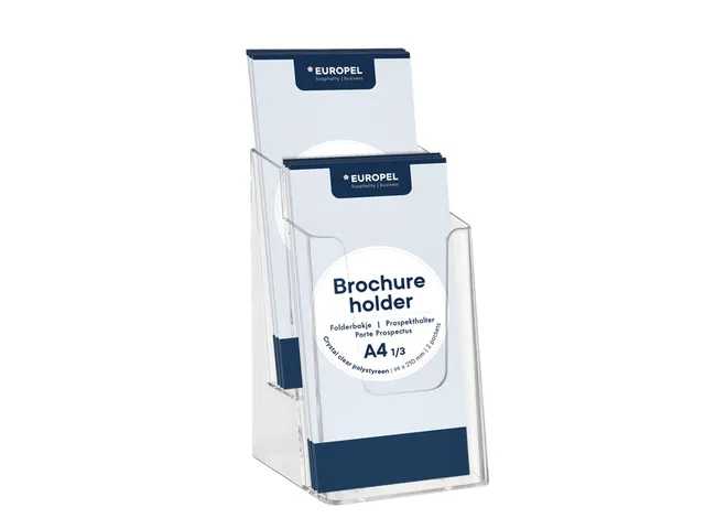 Folderhouder Europel 2 vaks 1/3 A4 transparant
