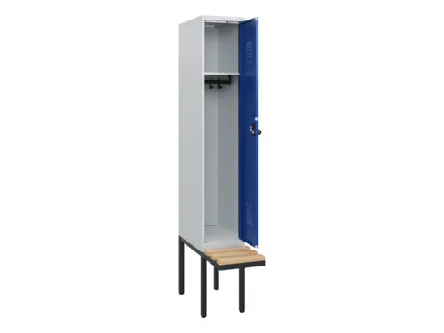locker met bank,HxBxD 1950x300x815mm,1vak,vak B 300mm,draaigrendel