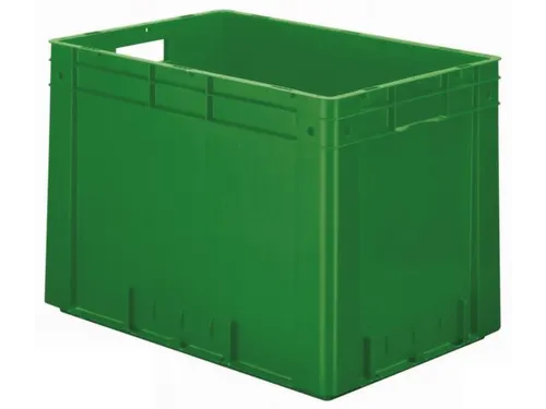 Euronorm Stapelkrat 420x600x400mm 80l Wanden/Bodem Gesloten Groen