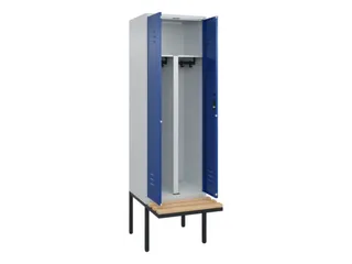 PBM-locker met bank,HxBxD 2120x600x815mm,2vak,vak B 300mm,cil.-slot - 2