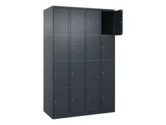 lockerkast,HxBxD 1850x1200x500mm,4x4vakken,vak B 300mm,cil.-slot