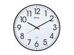 Wandklok MAUL Climb RC Ø47x5.5cm zwart kunststof frame incl.batterij