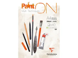 Tekenblok Clairfontaine Paint On A4 40 vel 250g - 1