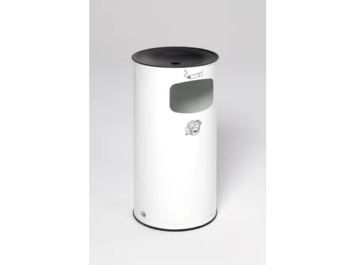 Combi-Asbak 44 Liter HxØ 710x355mm Ral9016 Wit