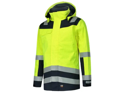 Tricorp 403009 Multinorm Bicolor parka, geel/marineblauw, maat 5XL, pe