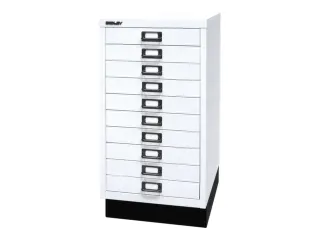 kantoor-ladekast HxBxD 670x349x432mm 10 laden romp verkeerswit staal - 2