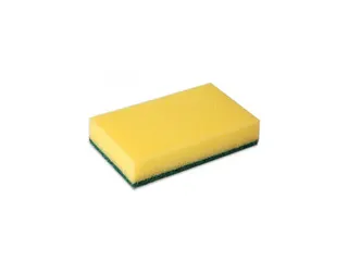 Wecoline Schuurspons Geel met groen vlies 14x10x3cm - 1