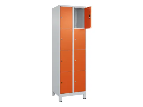 lockerkast,HxBxD 1950x600x500mm,2x4vakken,vak B 300mm,cil.-slot,voeten