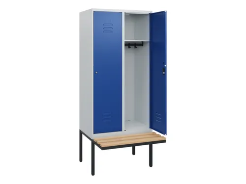 locker met bank,HxBxD 1950x800x815mm,2vak,vak B 400mm,cil.-slot