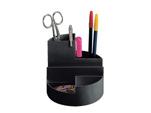 Pennenkoker MAUL roundbox 7 vakken Ø140x125mm zwart