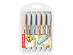 Markeerstift STABILO Swing cool nature assorti 6 stuks