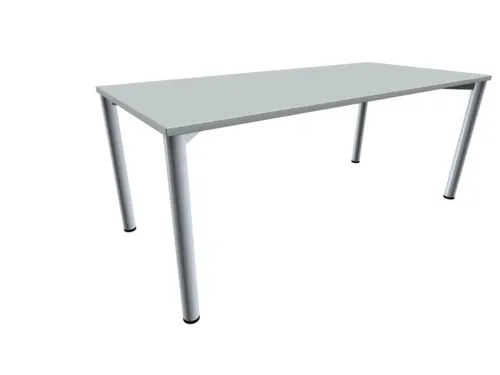 Vergadertafel Rechthoekig 72x180x80cm Lichtgrijs 4voeten Alu