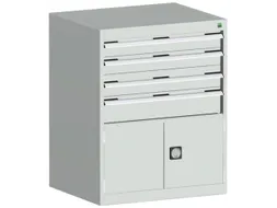 ladekast HxBxD 1000x800x750mm 5laden romp RAL7035 front RAL7035