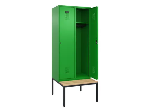 locker met bank,HxBxD 2120x800x815mm,2vak,vak B 400mm,cilinderslot