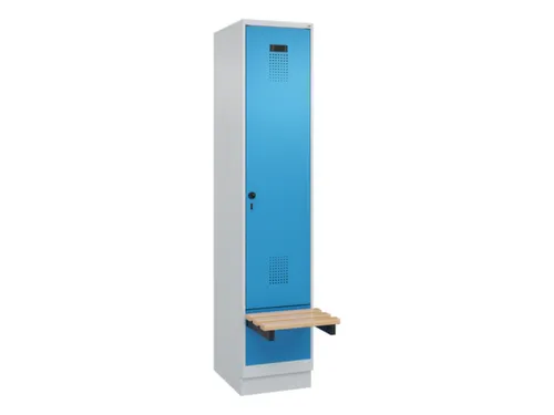 locker met bank,HxBxD 1950x400x815mm,1vak,vak B 400mm,draaigrendel