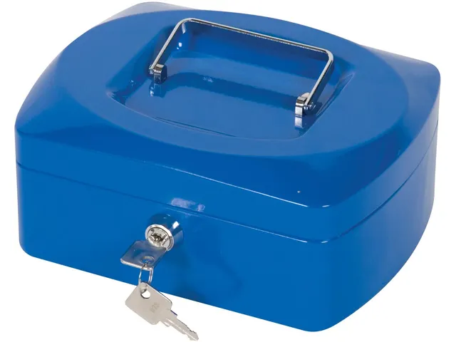 Geldkoffer Blauw 205x160x85mm Inclusief 2 Sleutels