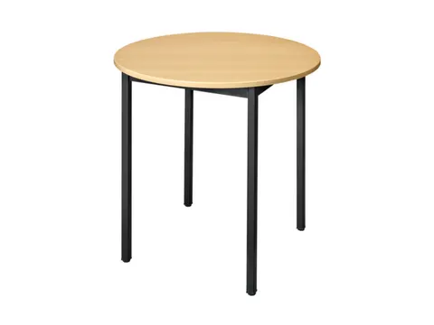 Tafel Rond 80 Cm Frame Zwart Blad Beuken