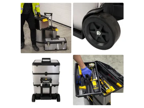 Gereedschapswagen 3-in-1 Trolley RVS 570x354x830mm 167 Liter