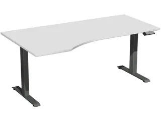 In hoogte verstelbaar bureau in vrije vorm,HxBxD 630-1280x1800x1000mm - 1