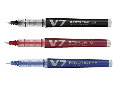Rollerpen Pilot Hi-Tecpoint V7 Cartridge System Begreen 0.7mm Zwart