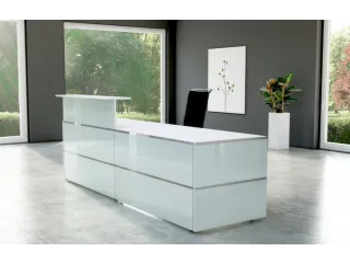 Balie Compleet bxd 2700x1015mm Recht Glazen Front wit - 3