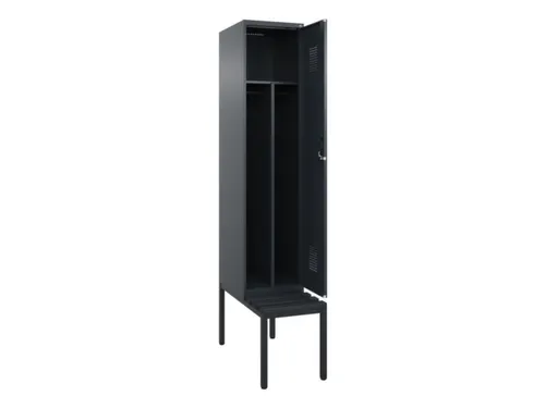 locker met bank,voor scheiding van kleding,HxBxD 2120x400x815mm,1vak