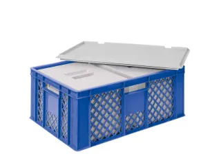 Euronorm-stapelbak,m. 2isoleerboxen,HxLxB 240x600x400mm,43/10,4l,HDPE - 1