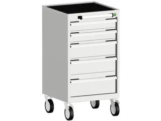 ladekast verrijdbaar 980x525x525mm 5laden RAL7035 front RAL7035 - 1