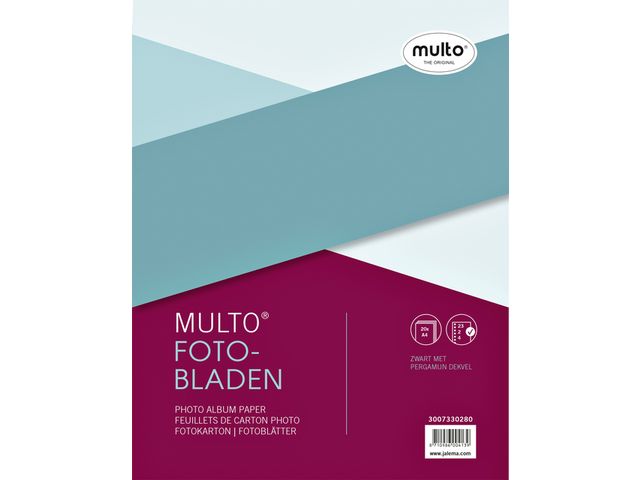 Fotobladen Multo 23-Gaats Zwart Met Pergamijn | TabbladenShop.nl