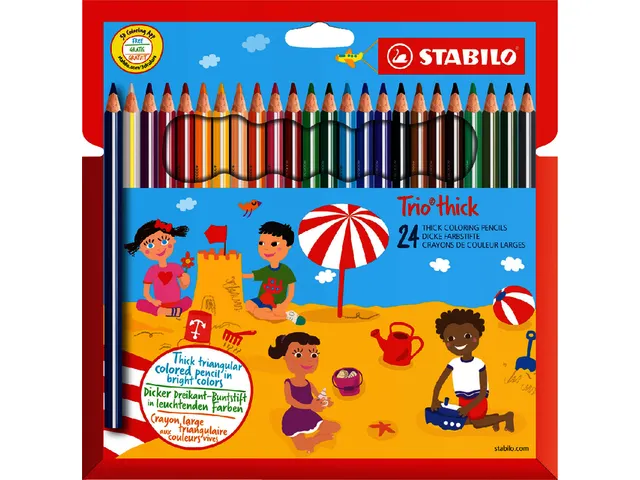 Crayon de couleur STABILO 203 Trio thick assorti blister 24 pièces