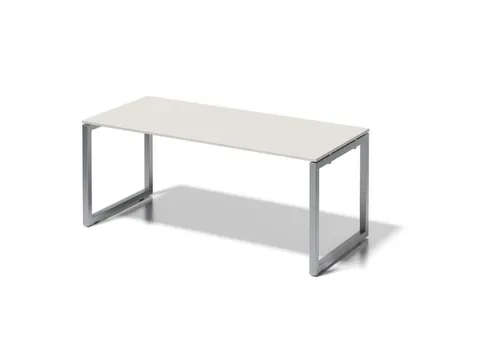 bureau,HxBxD 740x1800x800mm,blad grijswit,sledeframe zilverkleurig