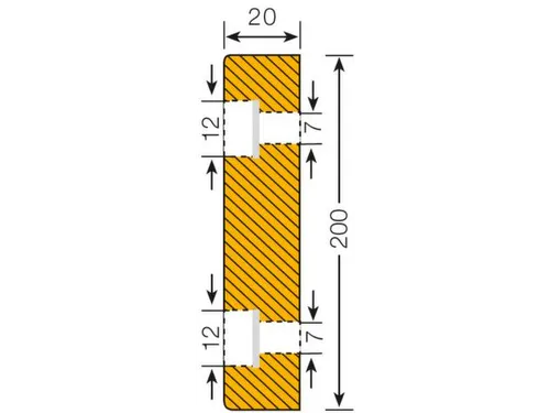 Beveiligingsprofiel Pu-Schuim Vlakbescherming Rechthoekig 200x20mm