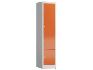 Lockerkast 1800x415x500mm 1x4 vakken cilinderslot, sokkel, RAL3000 - 1