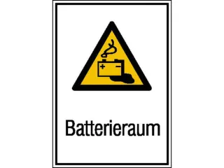 waarschuwings-combibord,Batterijvak,hard PVC,HxB 371x262mm - 1