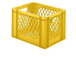 Euronorm-stapelbak 24l 270x400x300mm Wanden/bodem Opengewerkt Geel