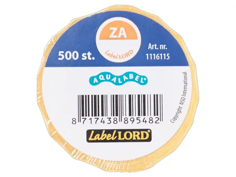 Aqualabel Dagetiket Zaterdag Oranje 19mm 500 Stuks