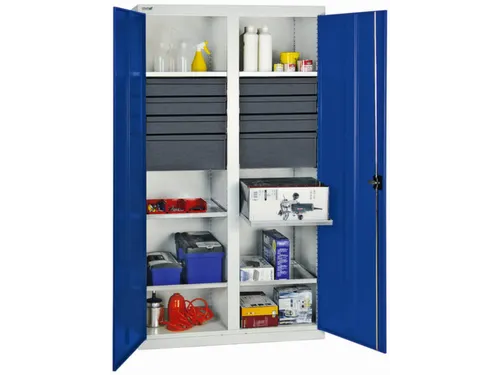 Materiaalkast Hxbxd 1800x1000x500mm 6legborden Uitschuifbaar 8laden